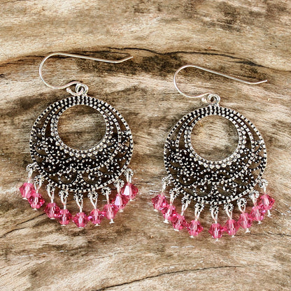 Moroccan Rose Beaded Hook Earrings