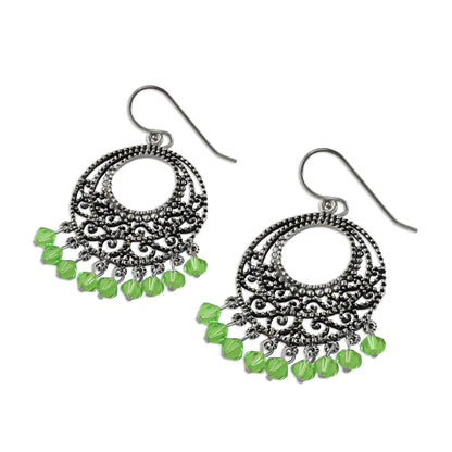 Moroccan Mint Sterling Silver Beaded Earrings