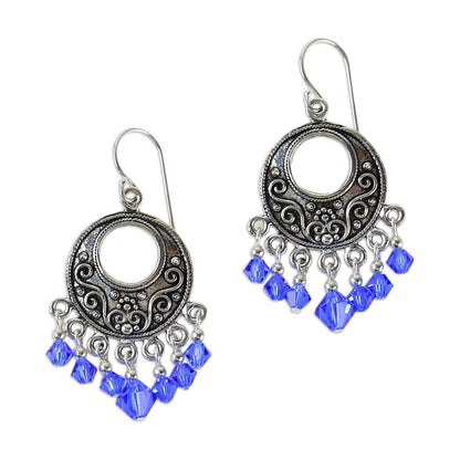 Blue Whispers Sterling silver dangle earrings