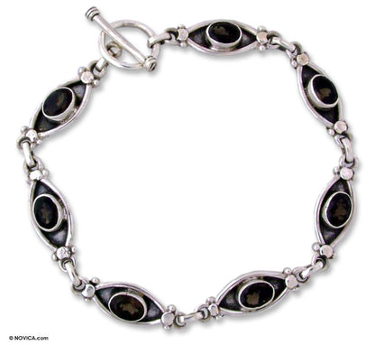 Eye of the Night Smoky Quartz Bracelet