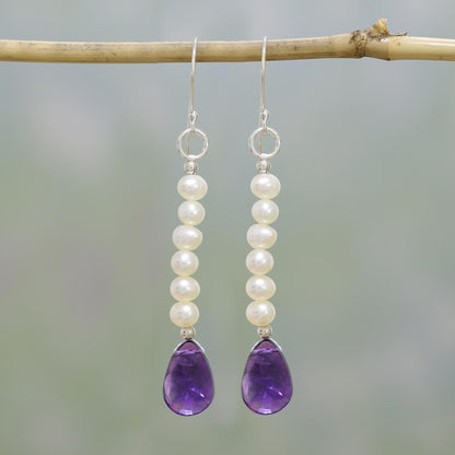 Timeless Treasures Pearl and amethyst earrings