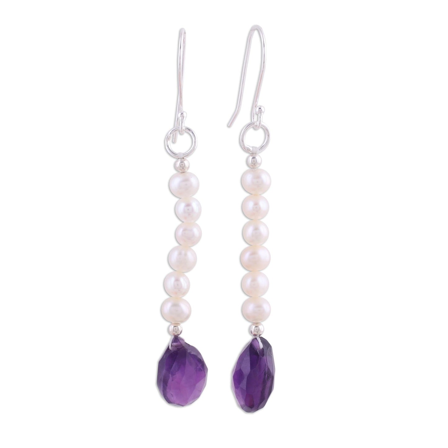 Timeless Treasures Pearl and amethyst earrings