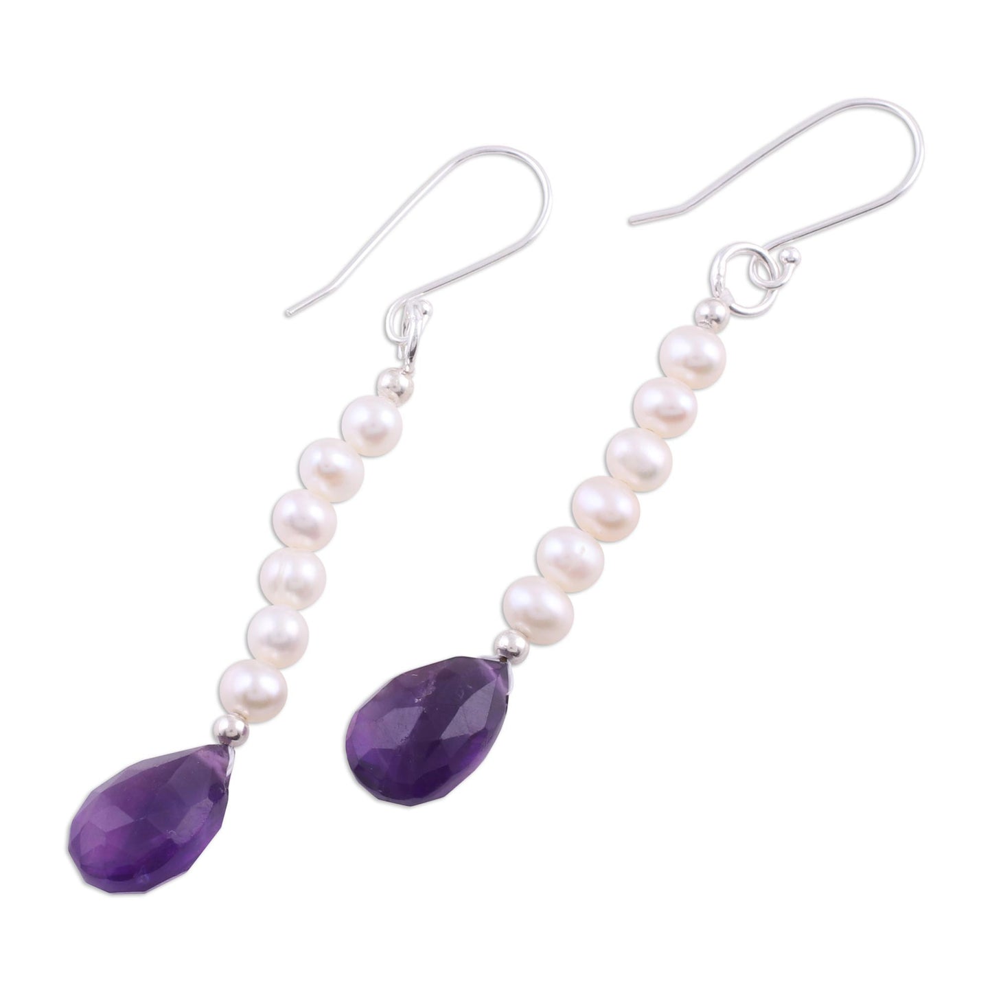 Timeless Treasures Pearl and amethyst earrings