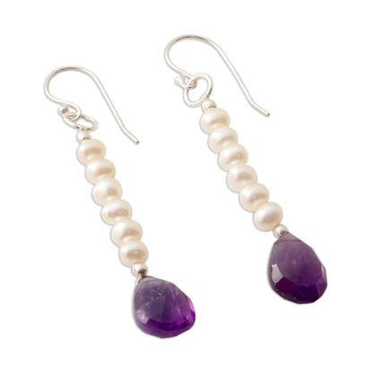 Timeless Treasures Pearl and amethyst earrings