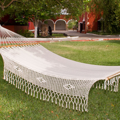 Maya Daydream Natural Cotton Hammock Single Size Handmade in Mexico