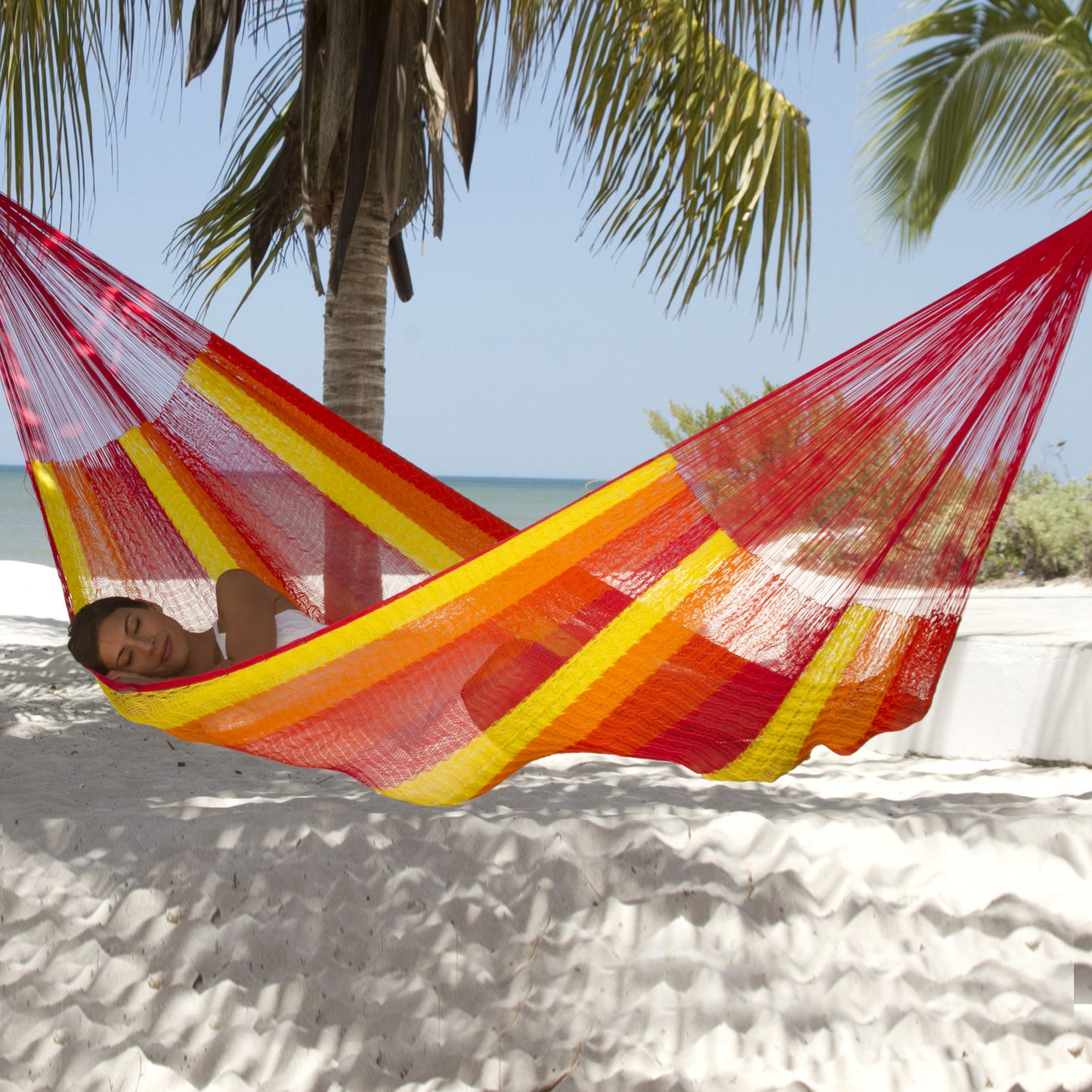 Tequila Sunrise Hand Woven Mayan Rope Hammock