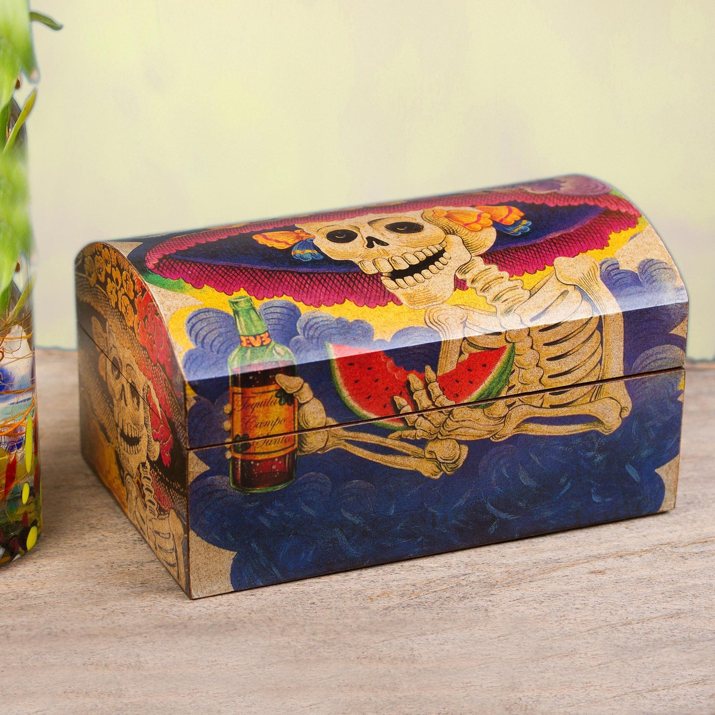 Catrina My Love Pinewood Decoupage Chest