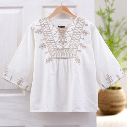 Dance Hand Made  Embroidered Cotton Blouse