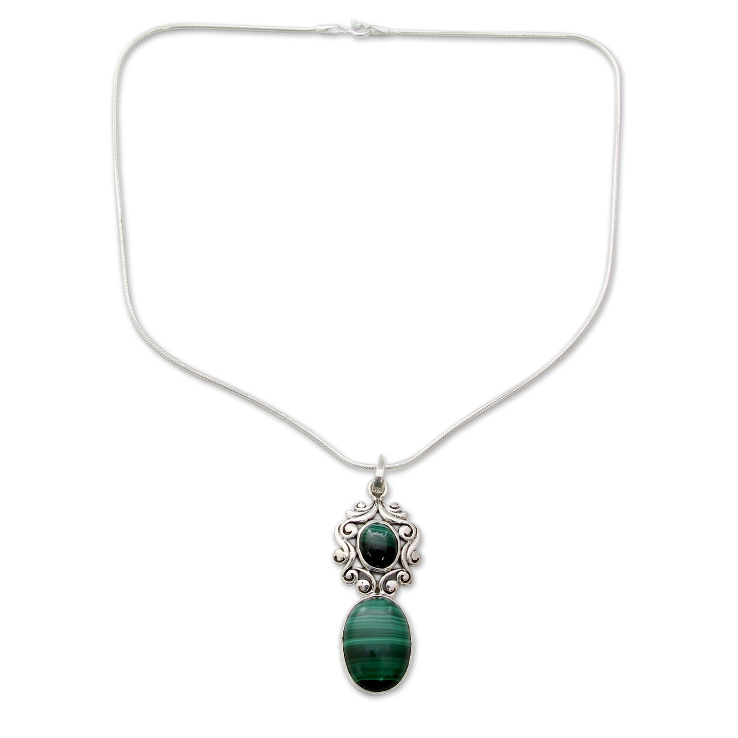 Queen of the Forest Malachite Pendant Necklace