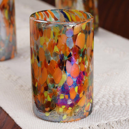 Carnival Confetti Hand-Blown Juice Glass - Set of 6