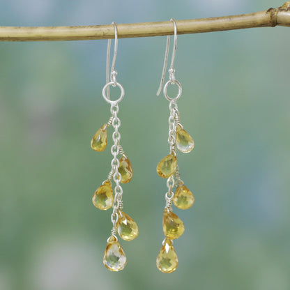 Sunlit Waterfall Sterling Silver Earrings