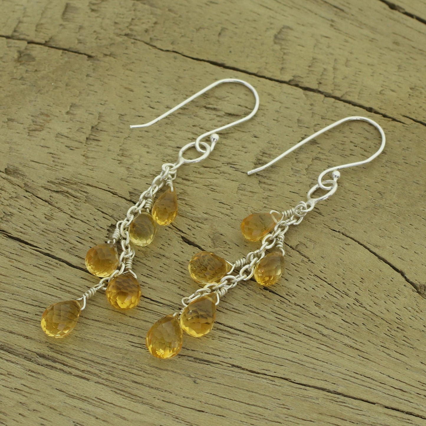 Sunlit Waterfall Sterling Silver Earrings