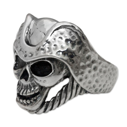 Monarch Skull Men's Sterling Silver Ring