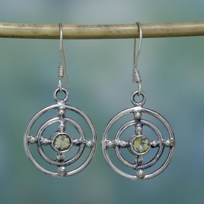 Concentric Galaxy Citrine dangle earrings