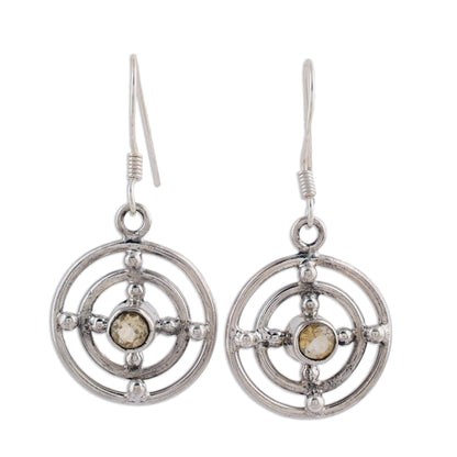 Concentric Galaxy Citrine dangle earrings