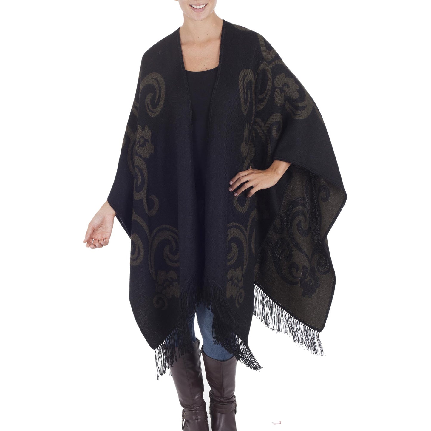 Spring Silhouette Reversible Ruana Cloak