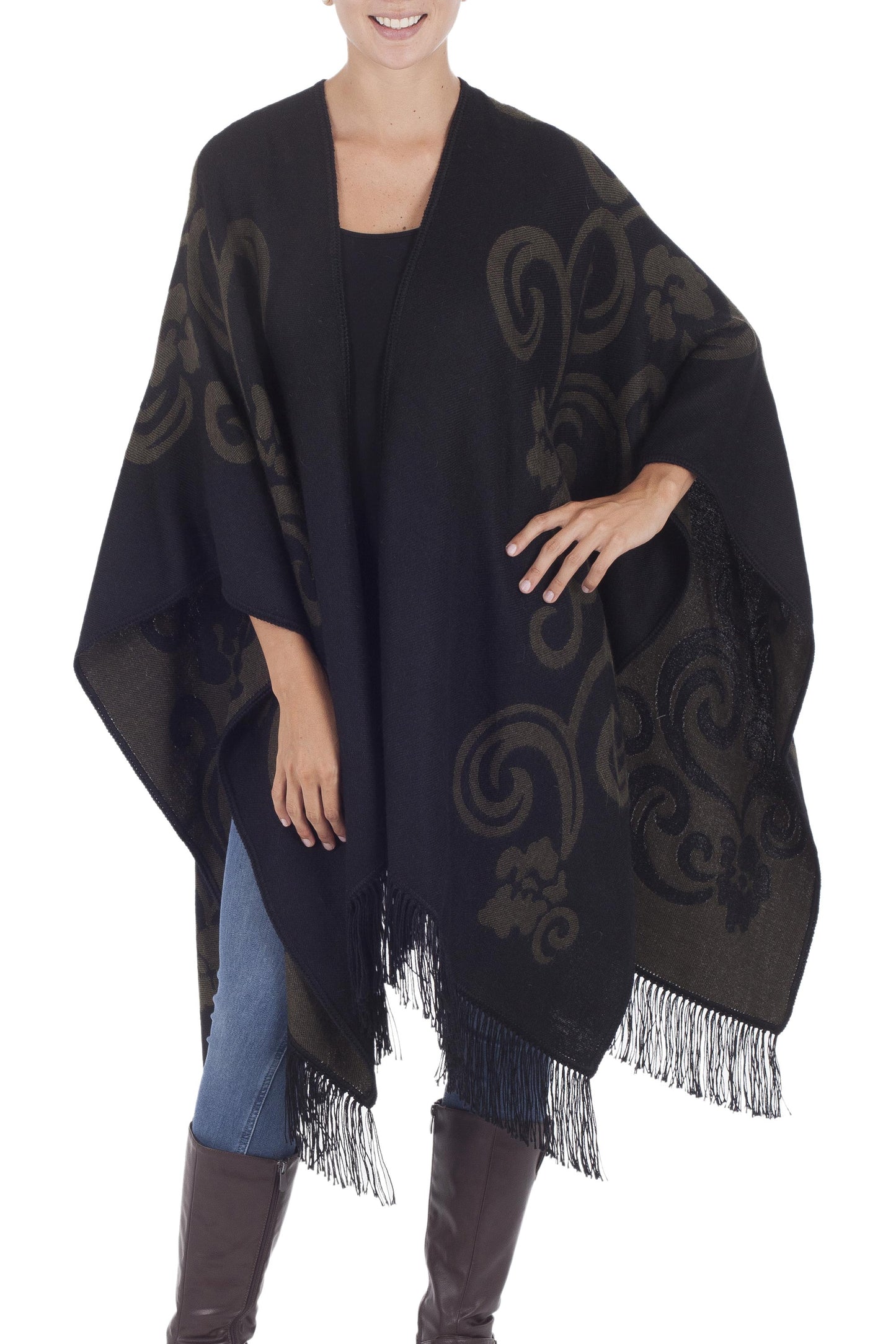 Spring Silhouette Reversible Ruana Cloak