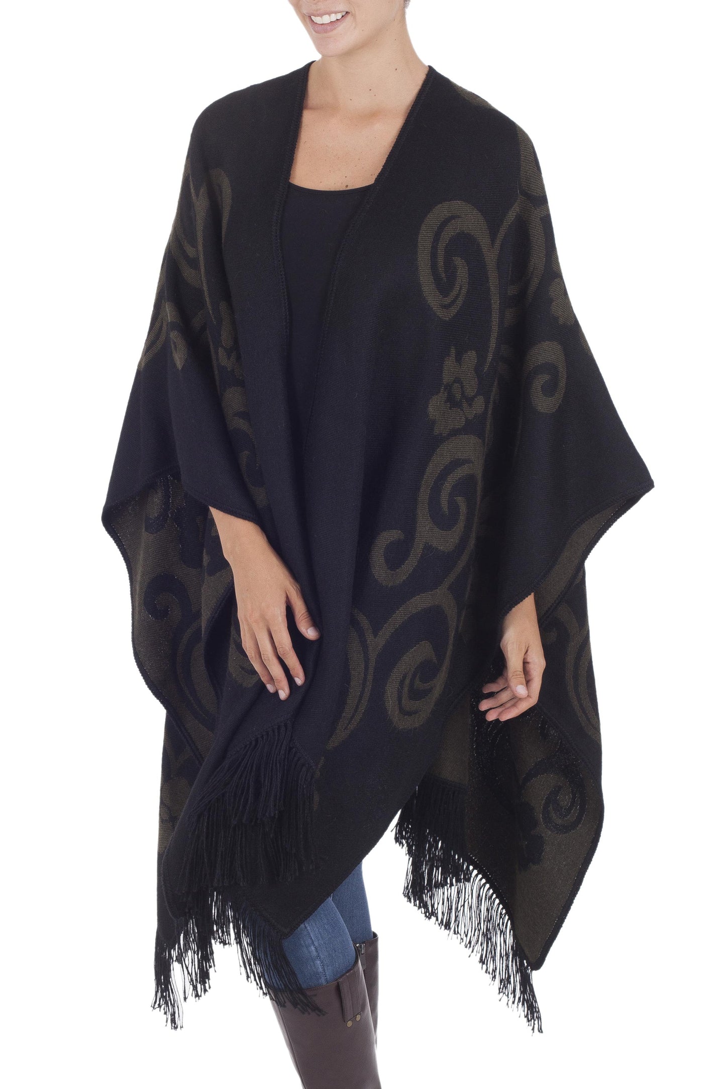 Spring Silhouette Reversible Ruana Cloak