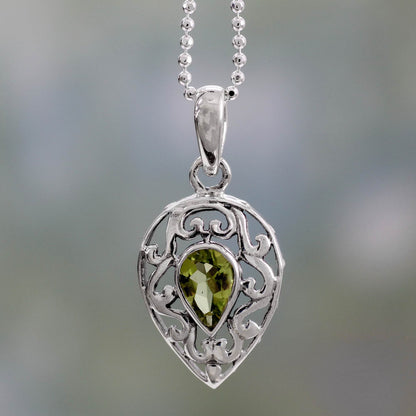 Lime Lace Sterling Silver with Peridot Necklace Birthstone Jewelry