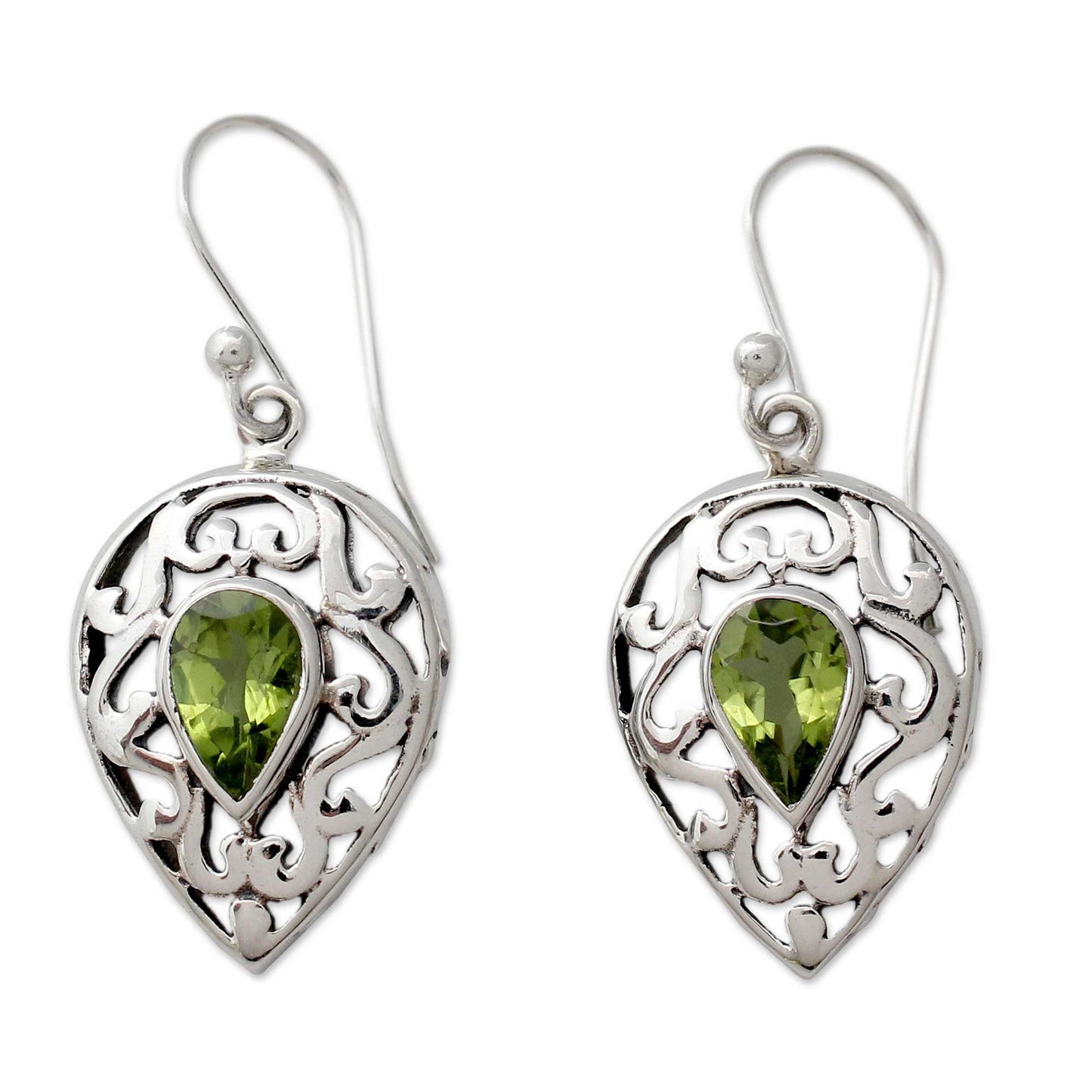 Lime Lace Peridot Drop Earrings