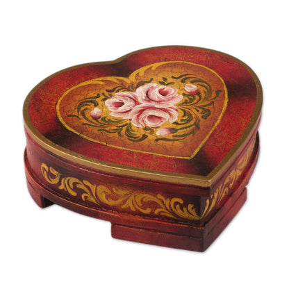 Timeless Love Women's Heart Shaped Handmade Cedar Jewelry Box
