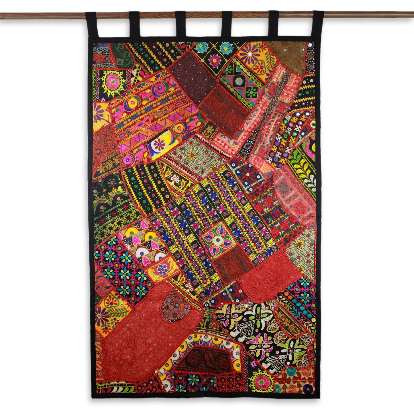 Wildflower Wonderland Gujarati Recycled Cotton Wall Hanging from India