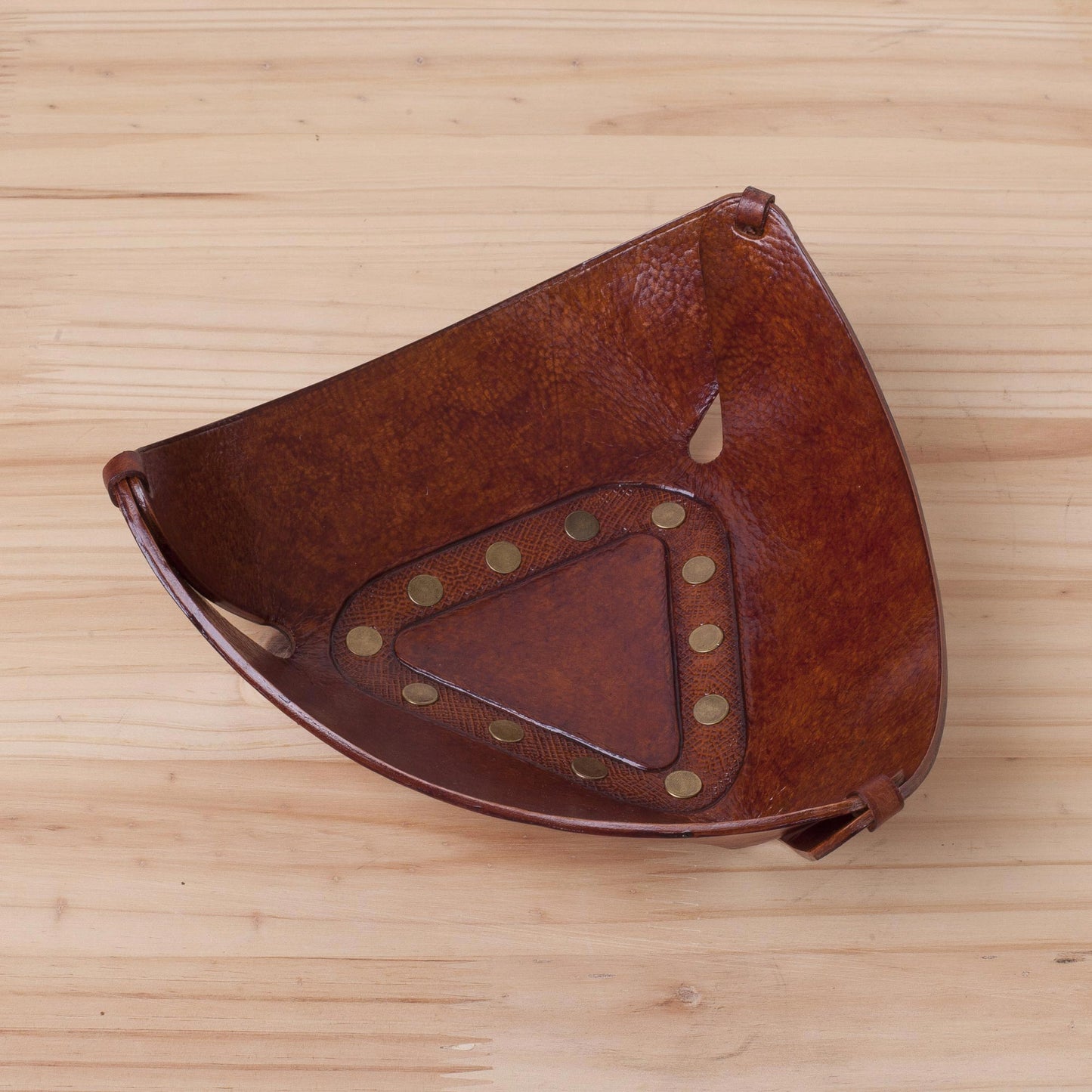 Triangular Essence  Decorative Leather Bowl