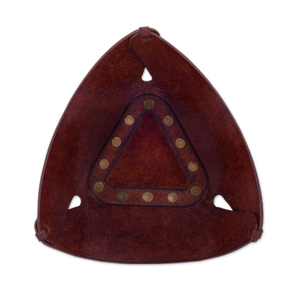 Triangular Essence  Decorative Leather Bowl