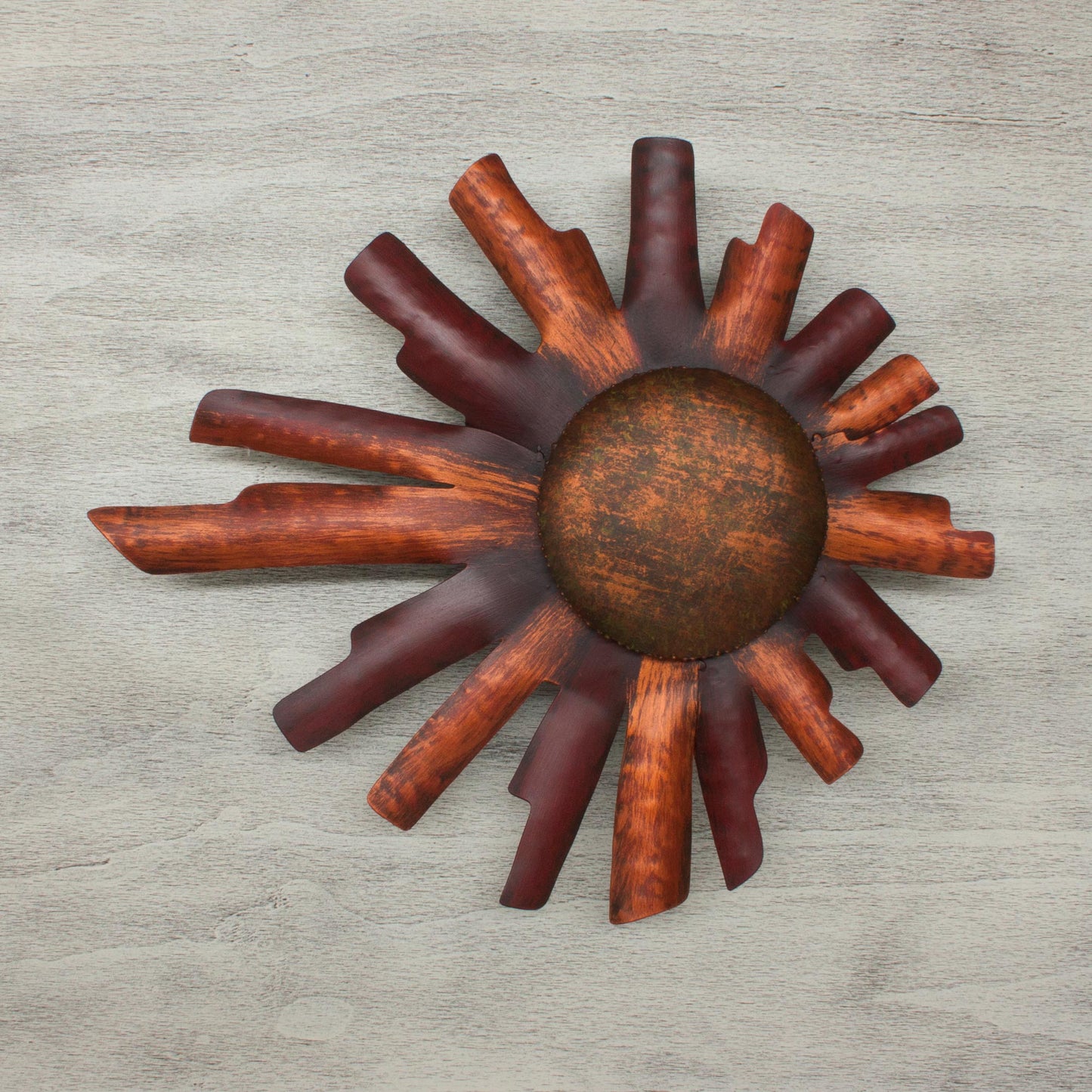 Two Suns Hand Made Sun Sculpture Mexican Steel Wall Art