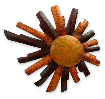 Two Suns Hand Made Sun Sculpture Mexican Steel Wall Art