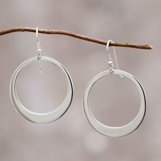 Perfect Moon Unique Sterling Silver Dangle Earrings