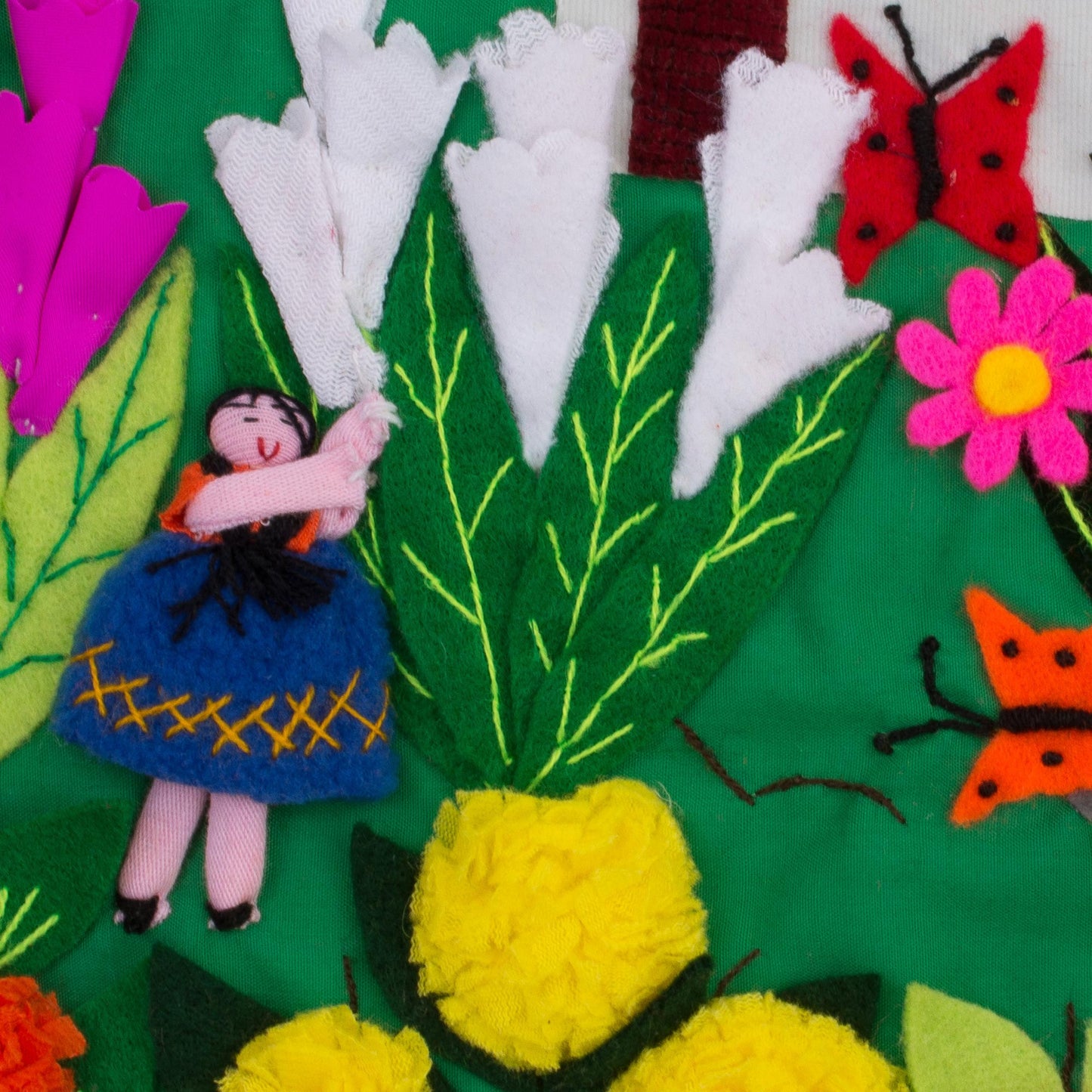 A Spring Day Applique Wall Hanging Andean Folk Art