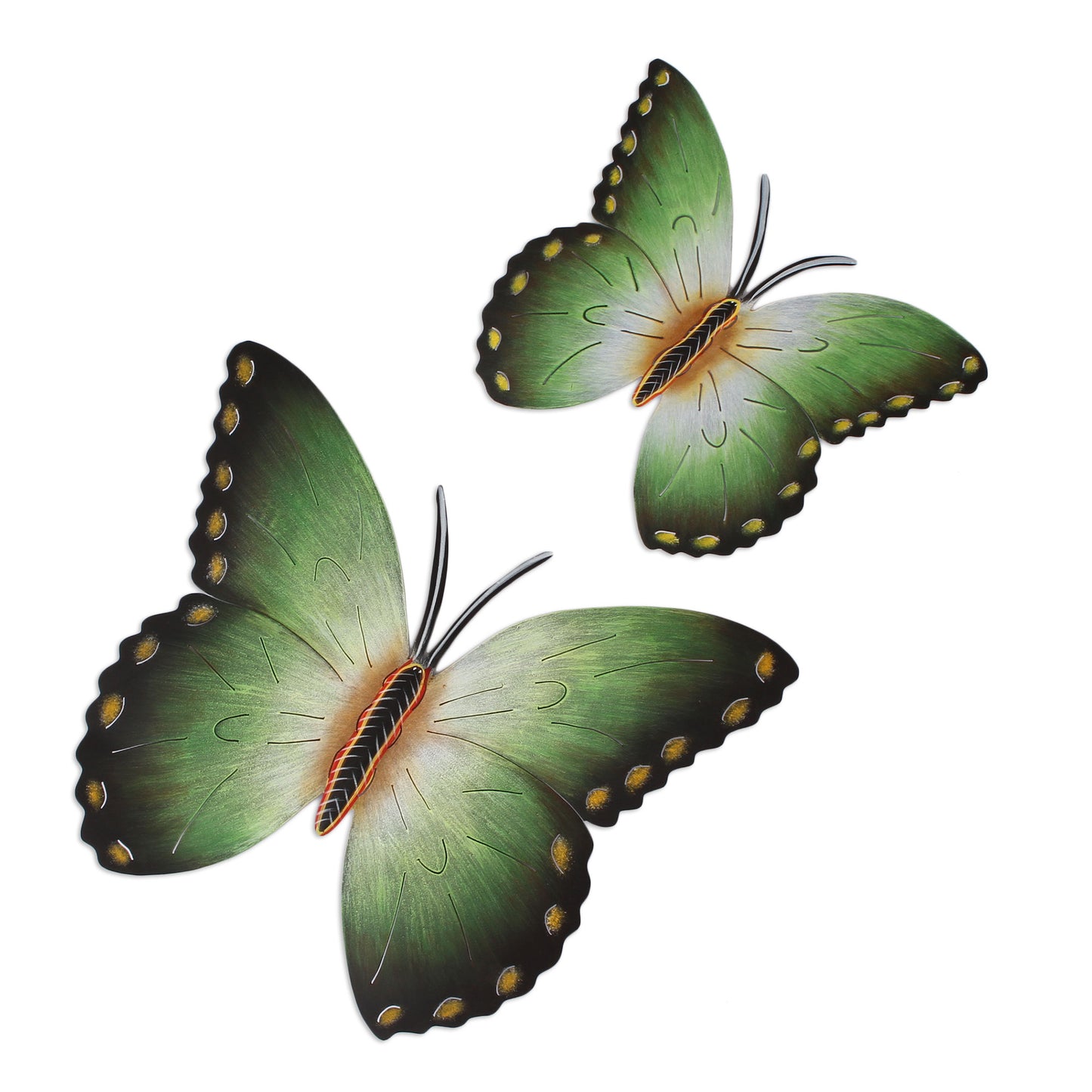 Bamboo Butterflies Steel wall art (Pair)