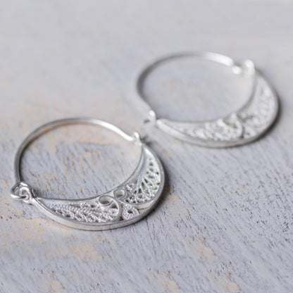 Fiesta Endless Hinged Sterling Silver Hoop Earrings