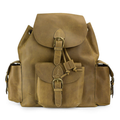 Weathered in Honey Brown Hand Crafted Leather Backpack from Mexico