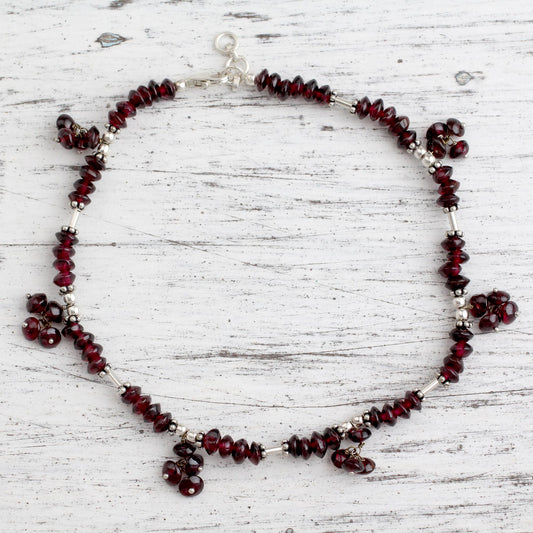 Red Berries Garnet anklet