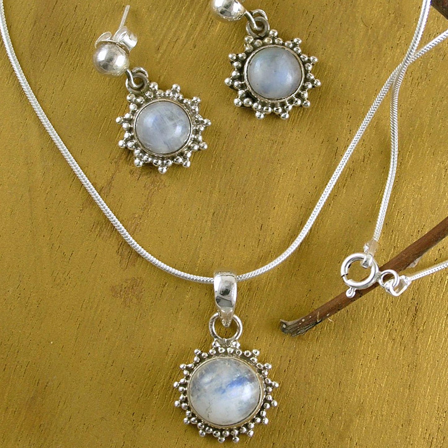 Goddess Moonstone & Sterling Silver Jewelry Set