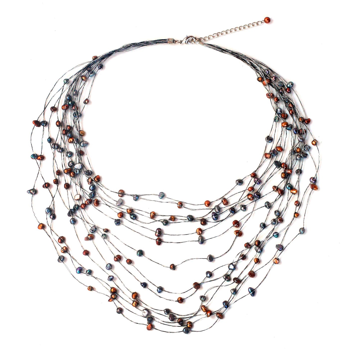 Honey Shadow Pearl Multi-strand Necklace