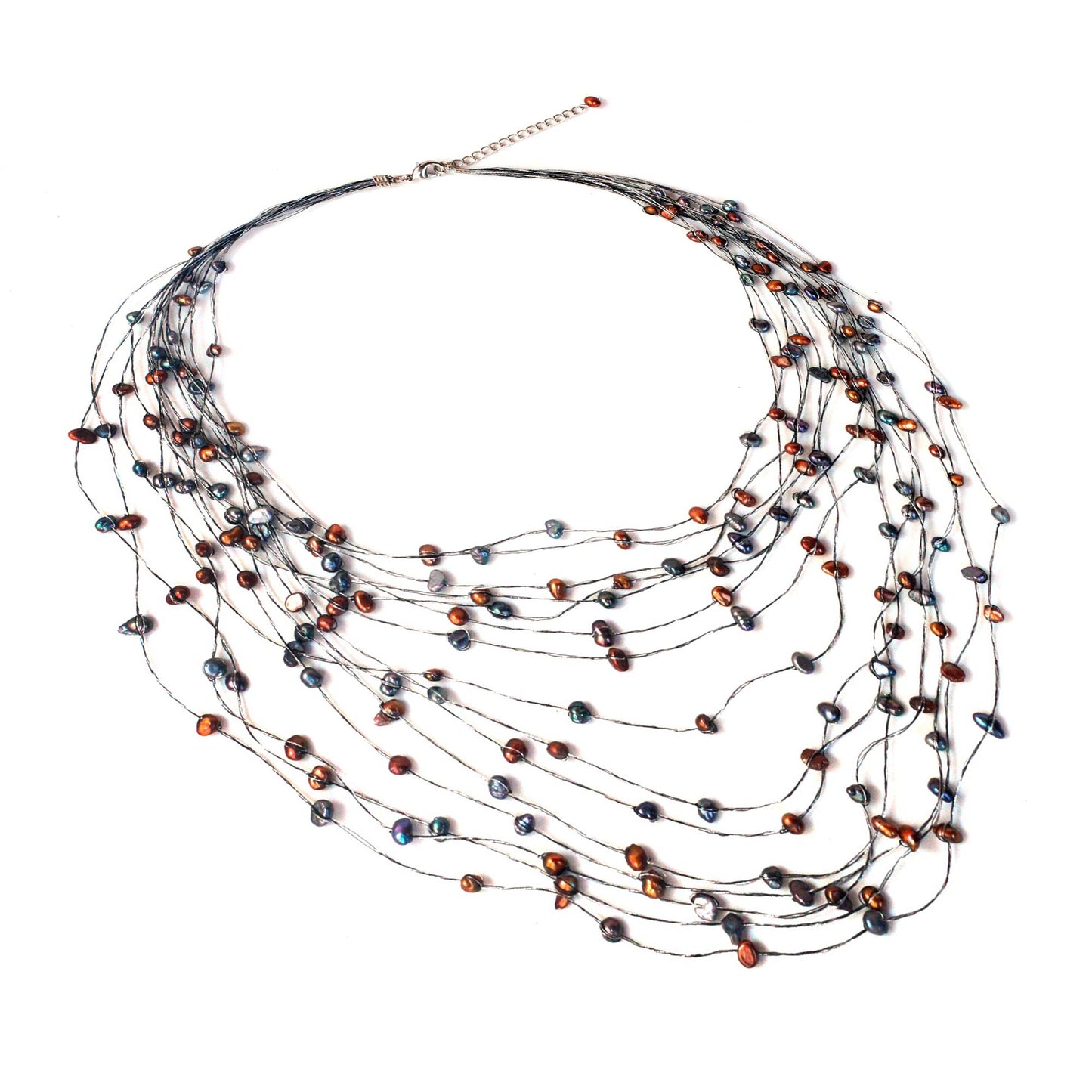 Honey Shadow Pearl Multi-strand Necklace