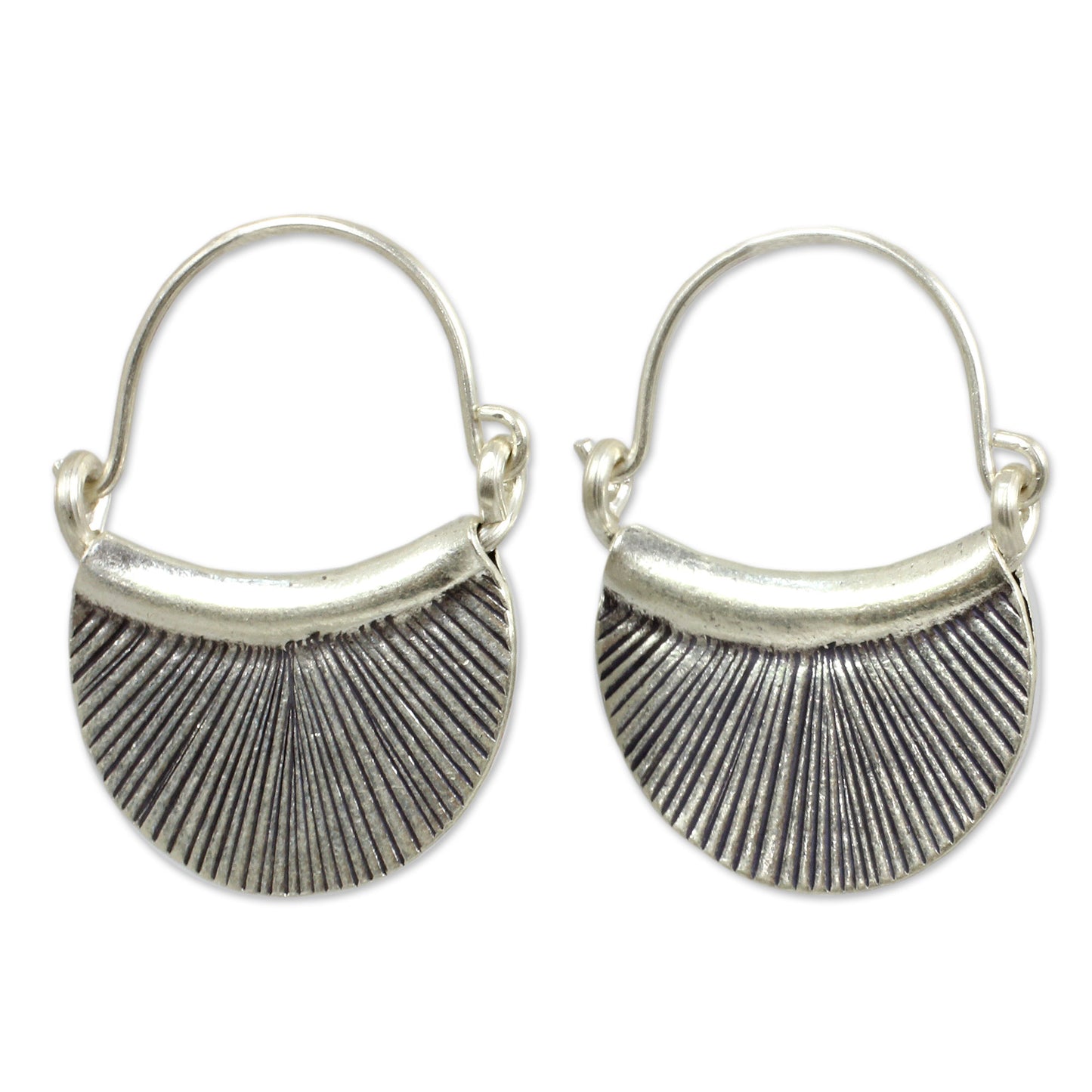 Diva Fine Silver Hinged Hoop Earrings