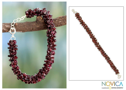 Love's Fortunes Garnet Beaded Bracelet