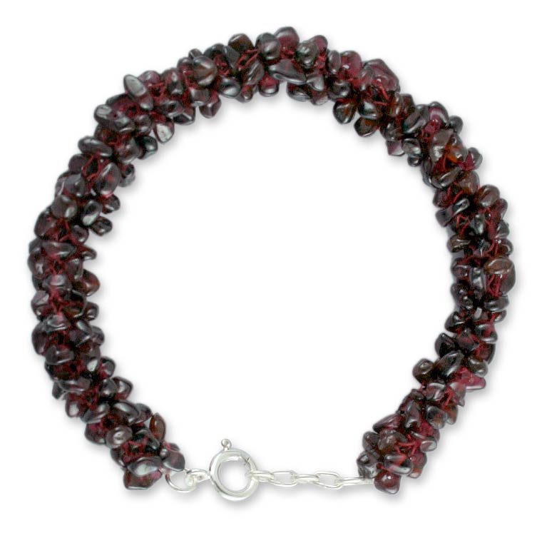 Love's Fortunes Garnet Beaded Bracelet