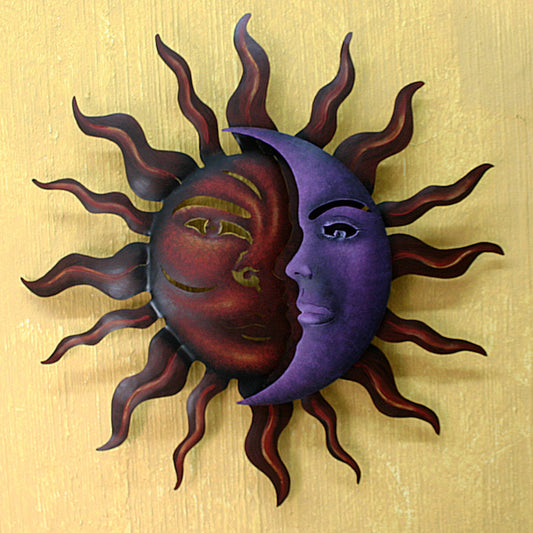 Romantic Duality Sun and Moon Steel Wall Art