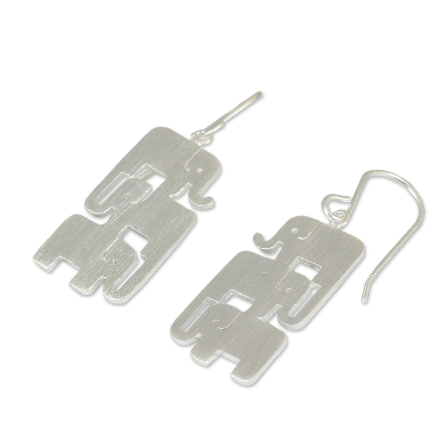 Elephant Stack Sterling Silver Dangle Earrings