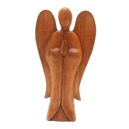 Angel Song of Peace Carved Wood Sculpture