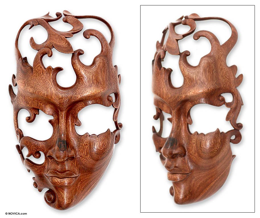 Lover Modern Wood Mask from Indonesia