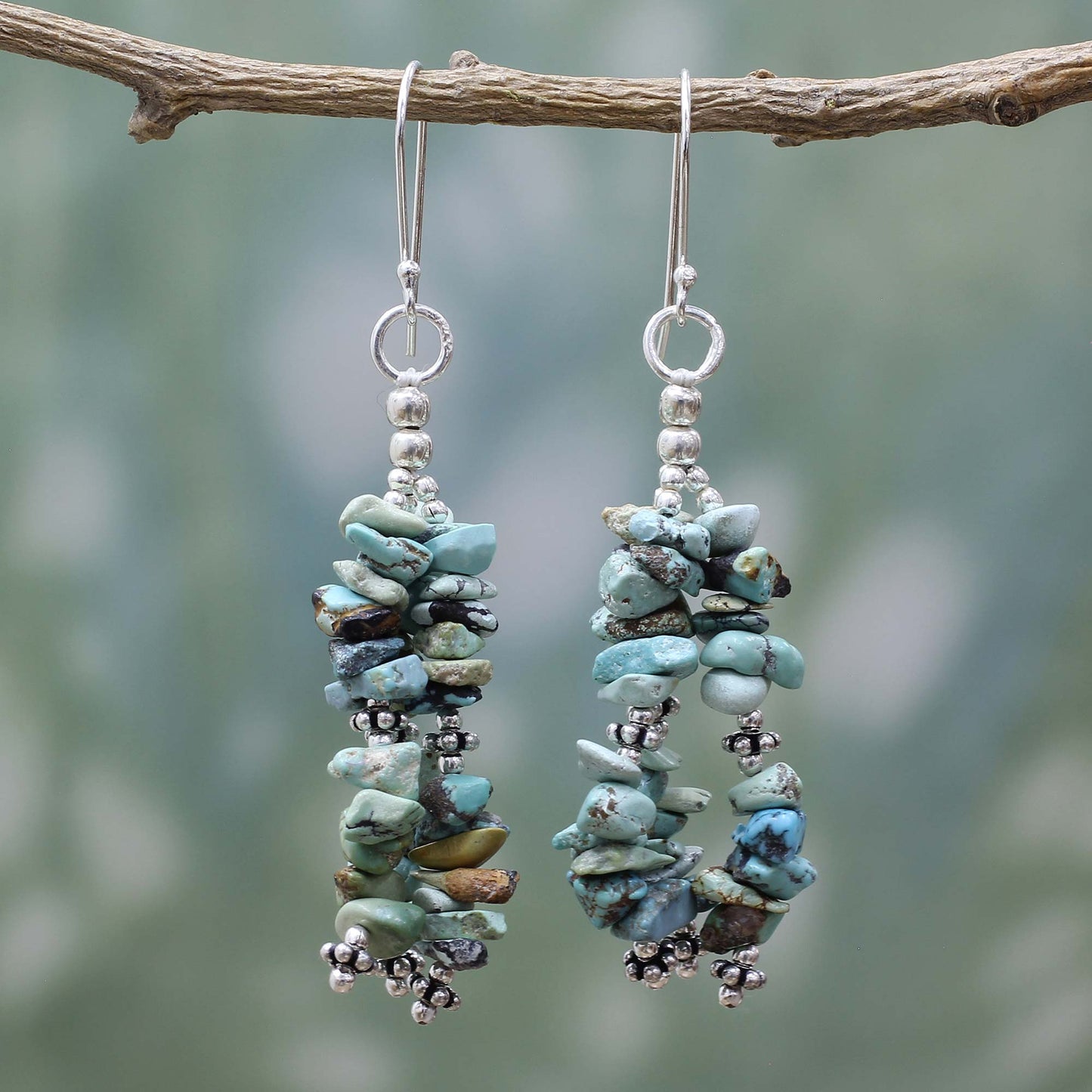 Rejoice Turquoise Beaded Hook Earrings