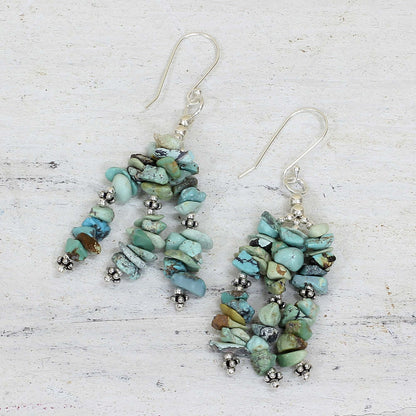 Rejoice Turquoise Beaded Hook Earrings