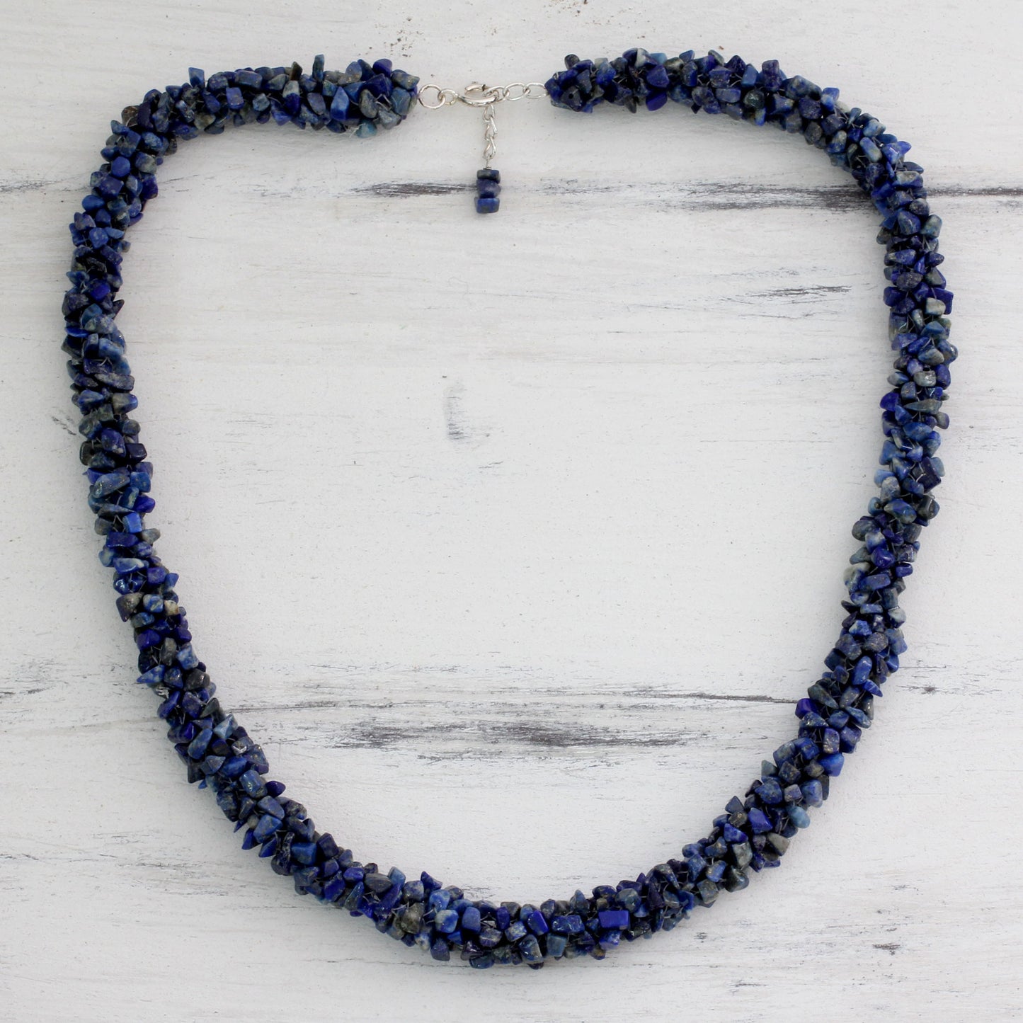 Mermaid Song Lapis Lazuli Artisan Crafted Beaded Necklace from India