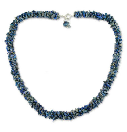 Mermaid Song Lapis Lazuli Artisan Crafted Beaded Necklace from India